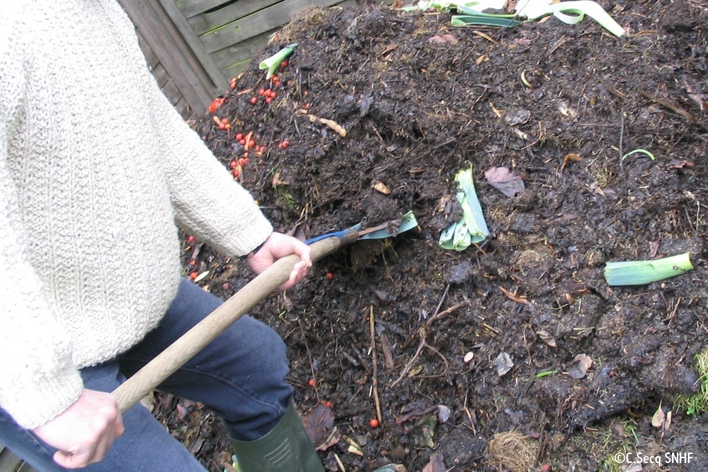 Bac à Compost Avec Composteur De Jardin En Bois D'herbe Coupée Tas De  Compost Après La Coupe De L'herbe Ou La Tonte De La Pelouse